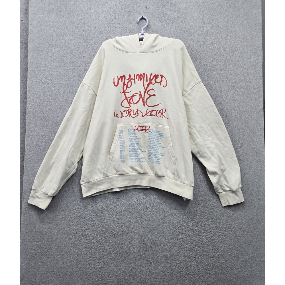 Red Hot Chili Peppers Men Hoodie 3XL Cream Unlimited Love World Tour 2022 Logo